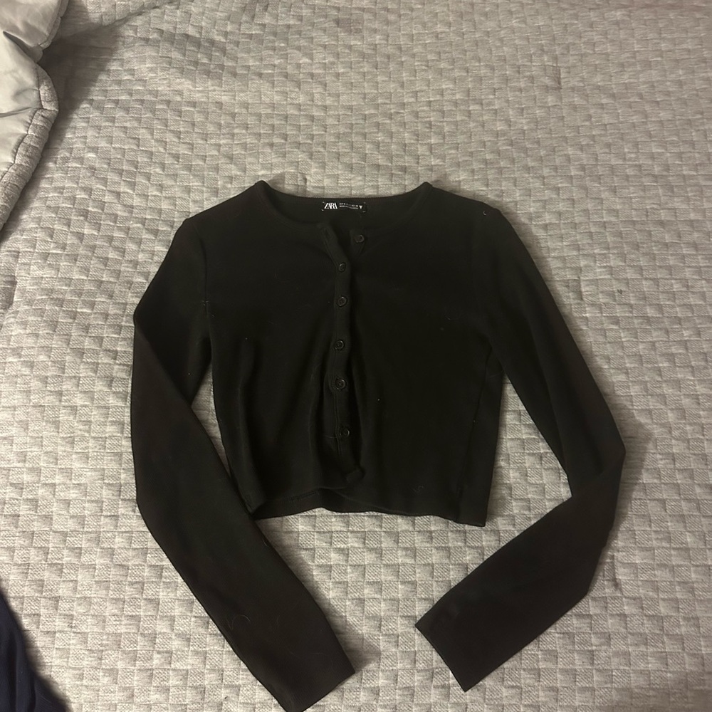 Zara Black long sleeve cardigan